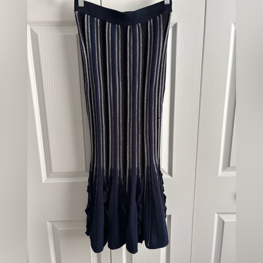 Jonathan Simkhai Blue Knitted Maxi Trumpet Skirt